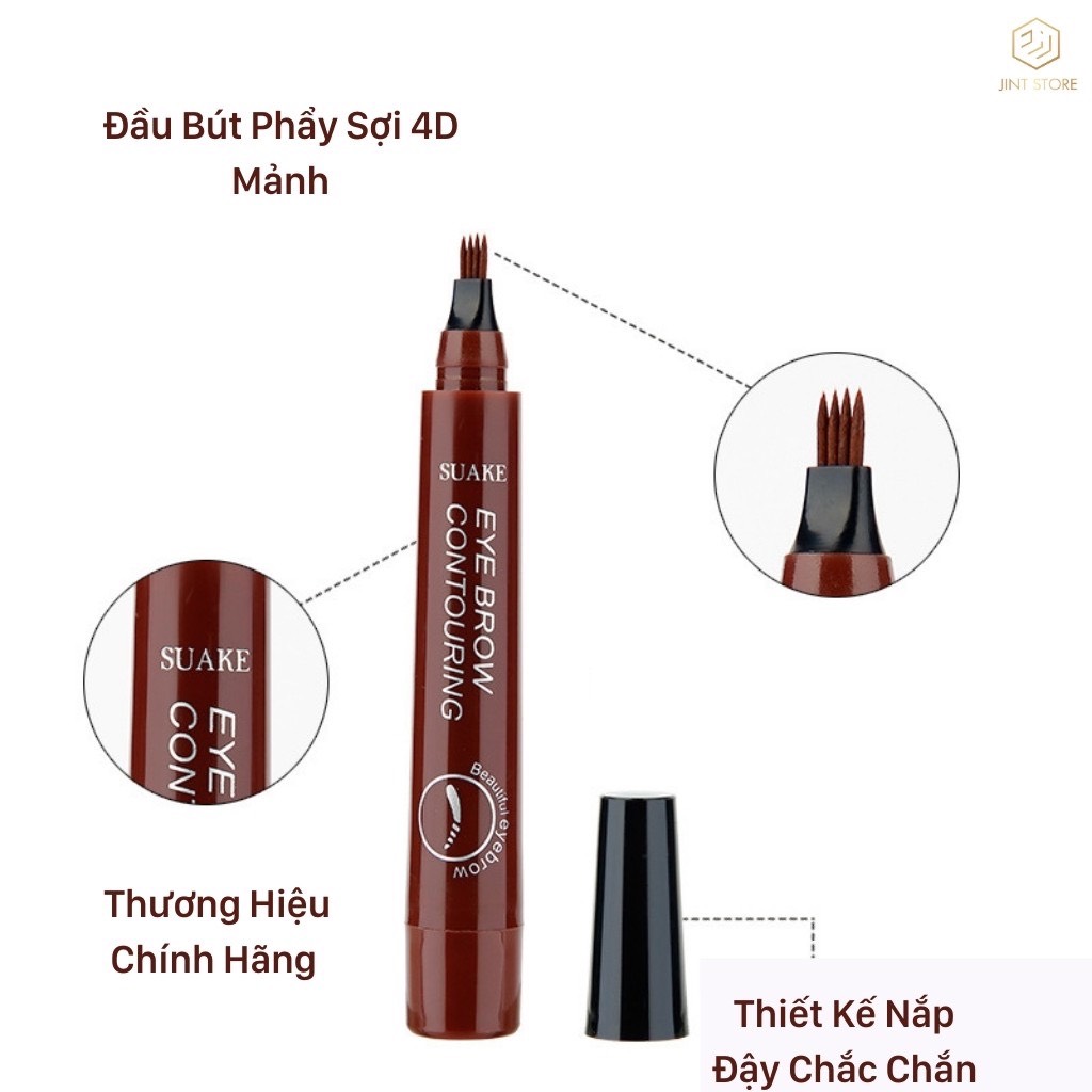 Bút Vẽ Lông Mày Phẩy Sợi 4D Không Thấm Nước