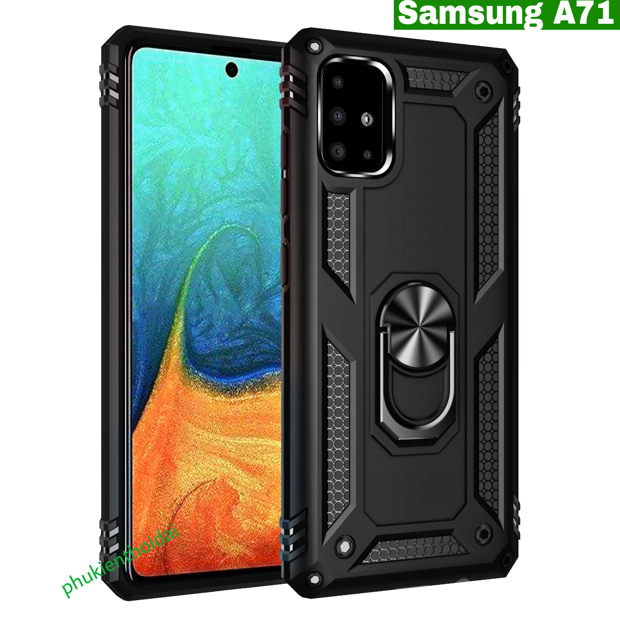 Ốp lưng Samsung A71 chống sốc quân đội nhẫn iring cao cấp