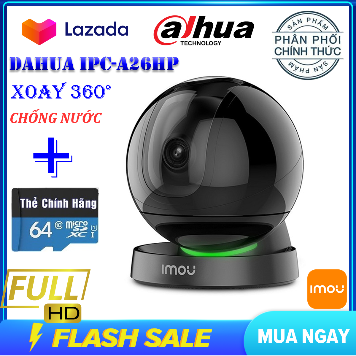 >> BÁO GIÁ CAMERA GIÁM SÁT NGOÀI TRỜI FULL HD CAM CẦU 1080P PTZ , CHỐNG NƯỚC, CÓ HỖ TRỢ ĐÈN HỒNG NGOẠI VÀ 4 ĐÈN LED,HÌNH | Shopee Lazada Sendo Tiki mới nhất 70 (KÈM THẺ NHỚ 64GB,BẢO HÀNH 5 NĂM)Camera ip Wifi Dahua Ranger Pro IPC-A26HP Full HD 1920 X 1080P,Camera ptz xoay 360 độ, camera trong nhà, ngoài trời,camera giám sát