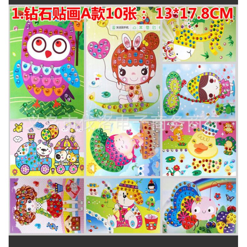 [HCM]100 Tranh đính đá khổ a5 (13x17cm)