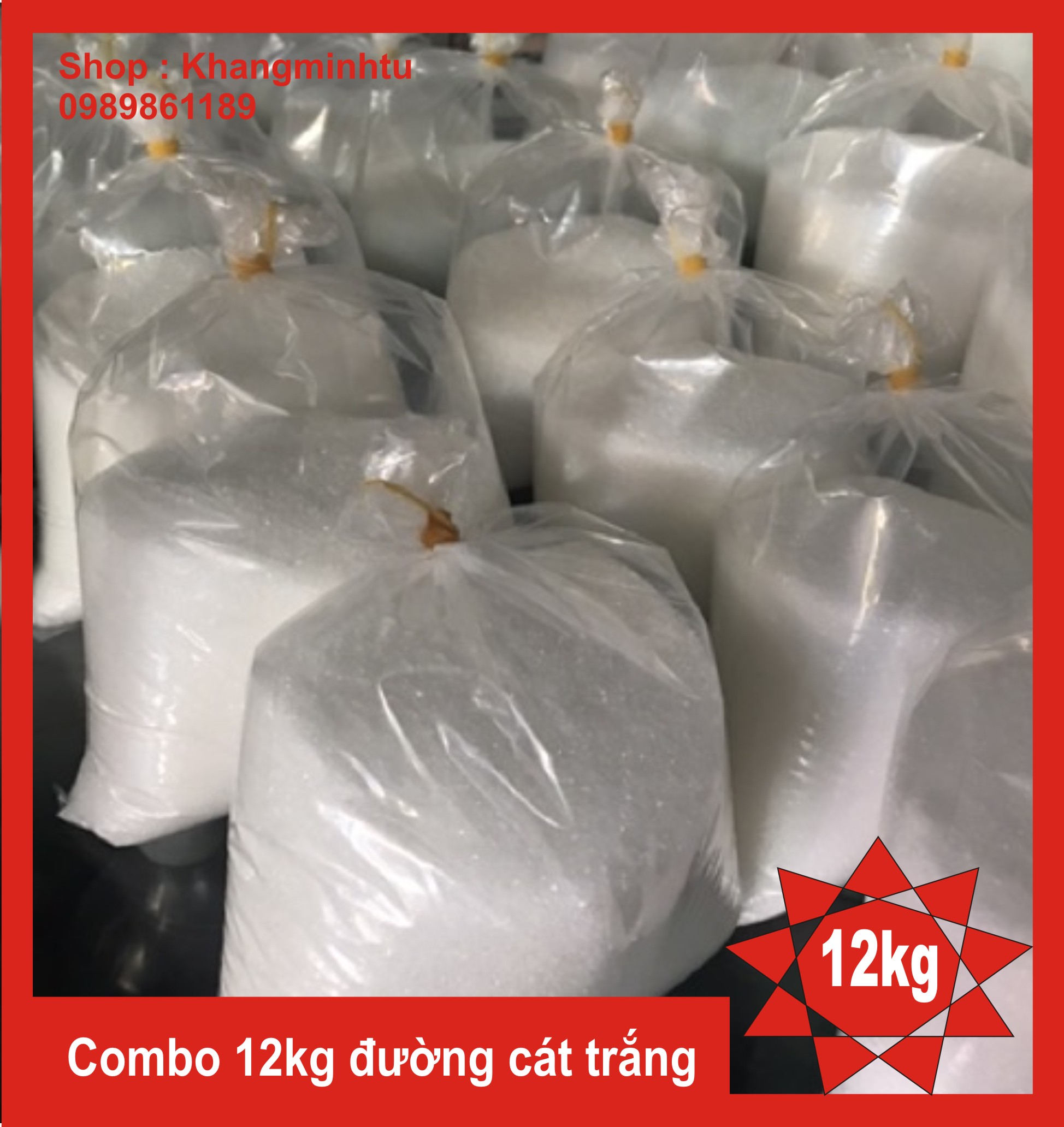 (Combo 5kg) Đường cát trắng tinh luyện