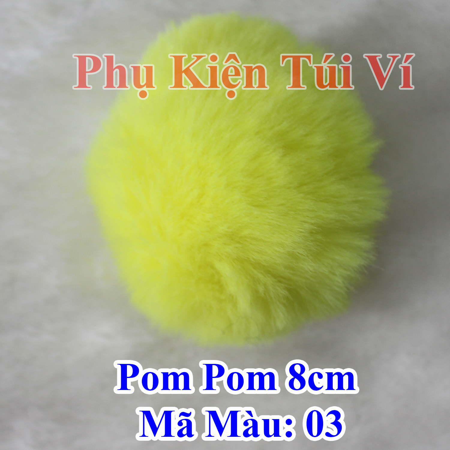 Pom pom trơn 8cm làm đồ handmade