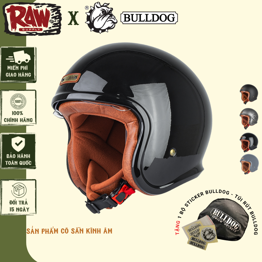 Mũ bảo hiểm 3/4 Bulldog arrow shop Beagle 2 kính âm nón bảo hiểm 3/4 cao cấp