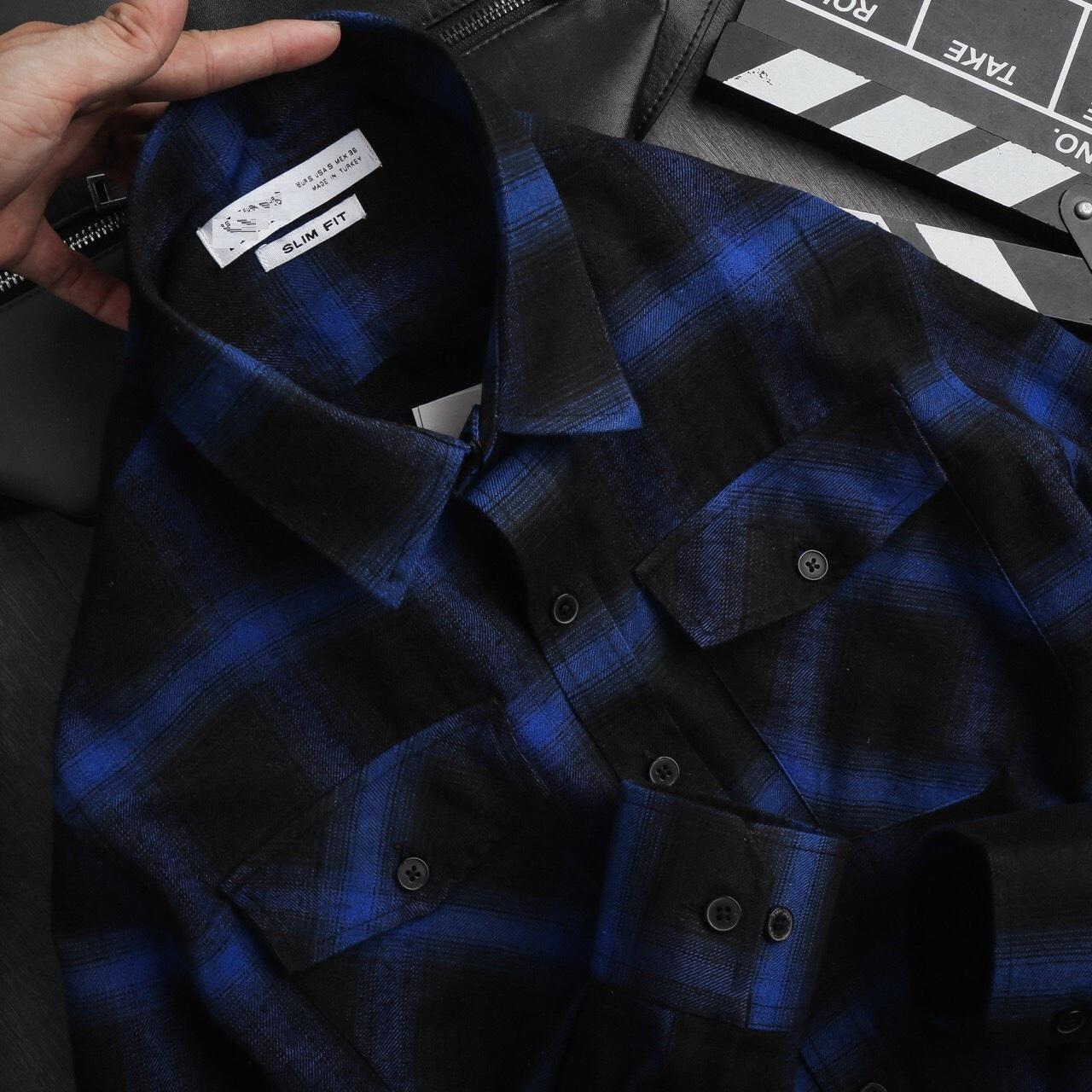 áo sơ mi kẻ dạ siêu đẹp ,hàng vn cao cấp