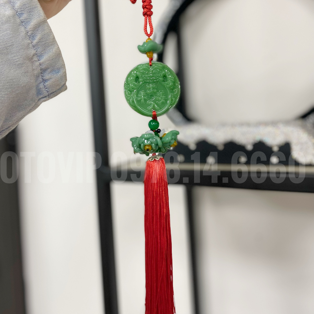 Khánh treo gương xe hình Phật bà Quan âm , Phật di lặc cầu bình an, may mắn