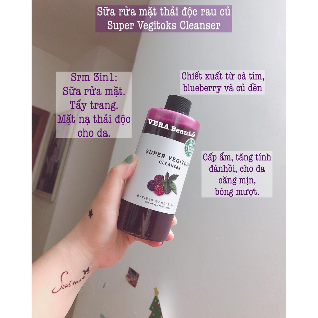 SỮA RỬA MẶT rau củ Super Vegitoks Cleanser thải độc 300ml