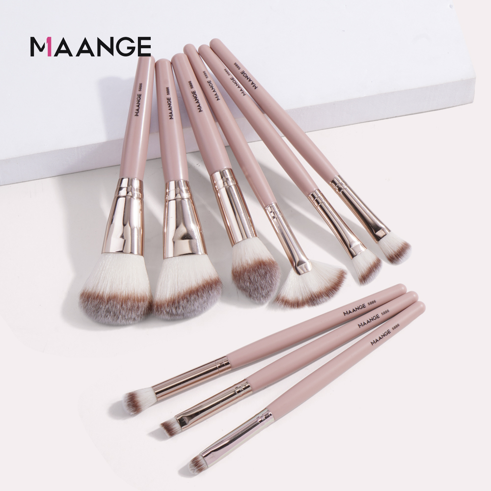 Bộ 9 cọ trang điểm MAANGE Dụng cụ làm đẹp chuyên nghiệp Với hộp