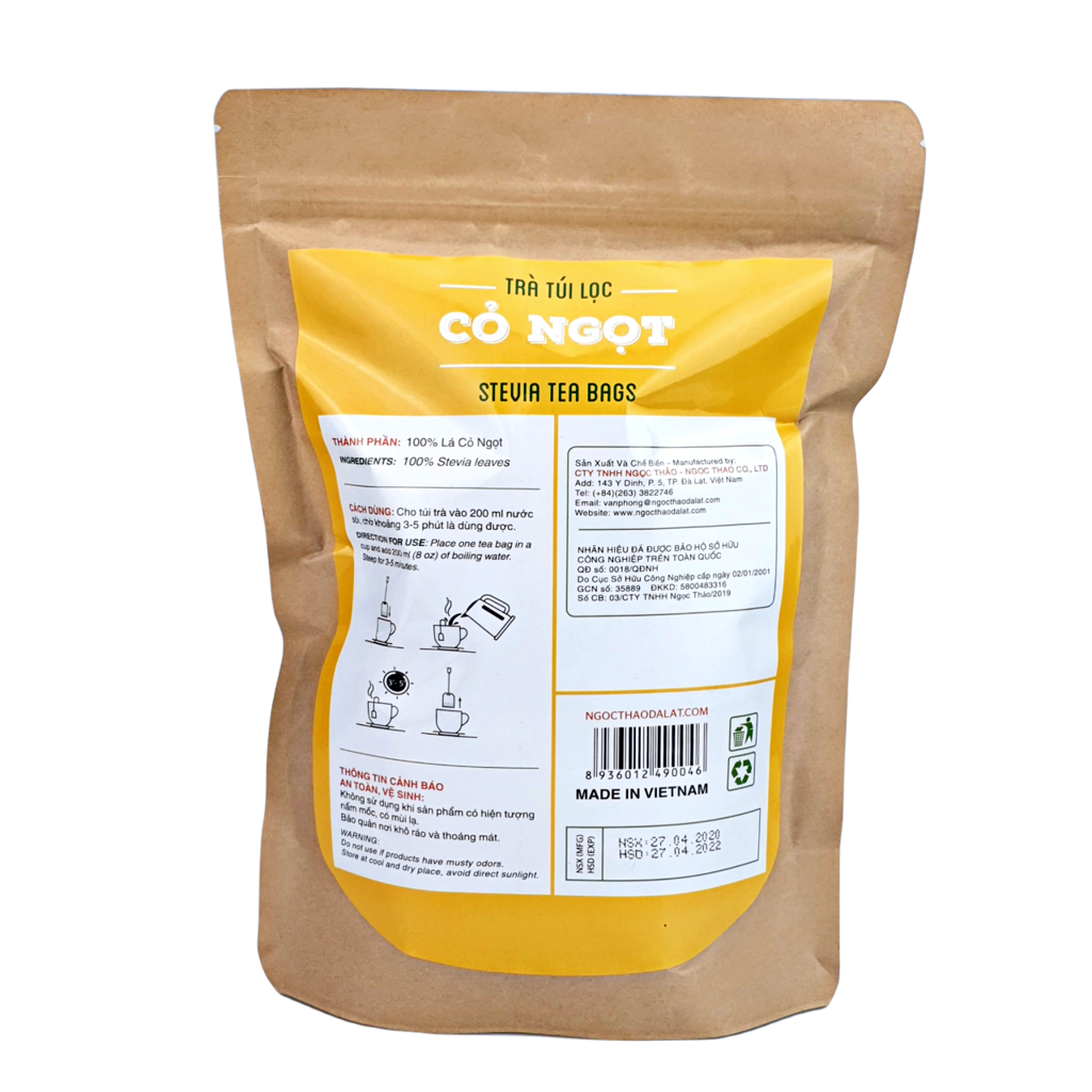 Trà Cỏ Ngọt Ngọc Thảo dạng 100 túi lọc
