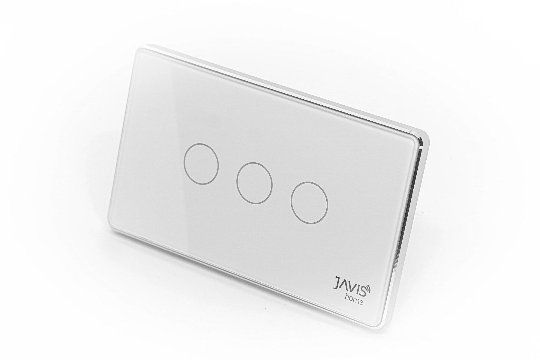 CÔNG TẮC ZIGBEE JAVIS 3 NÚT (3 GANG) CHỮ NHẬT TRẮNG VIỀN BẠC