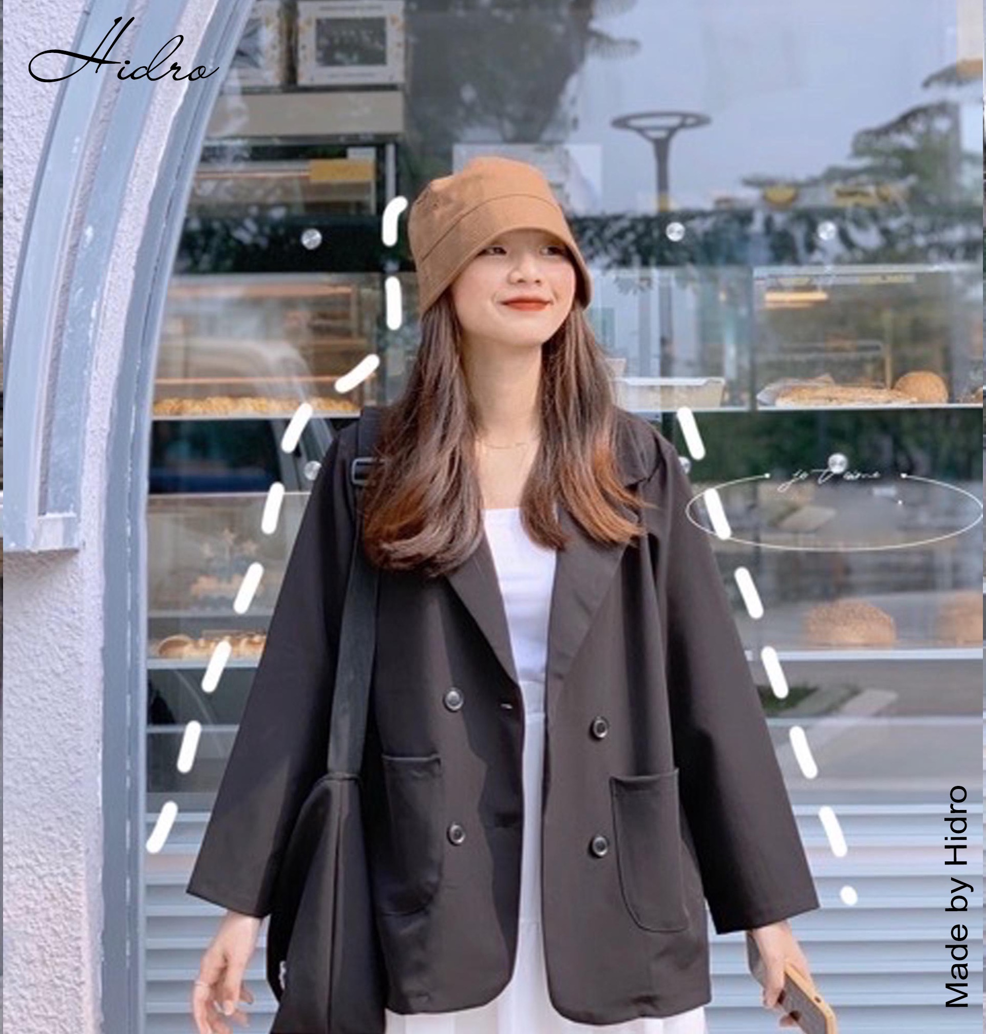 HIDRO Áo khoác blazer nữ 4 cúc