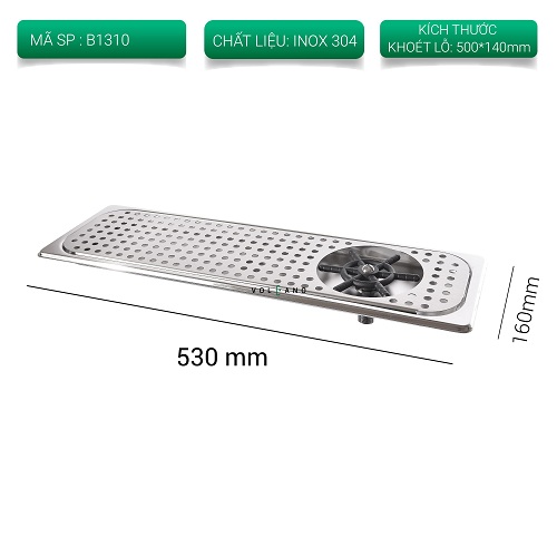 Khay rửa ca , ly quầy bar âm sàn (530 x 160mm)