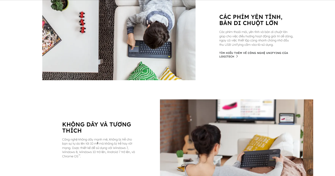 Bàn phím không dây Logitech K400 Plus Chính Hãng