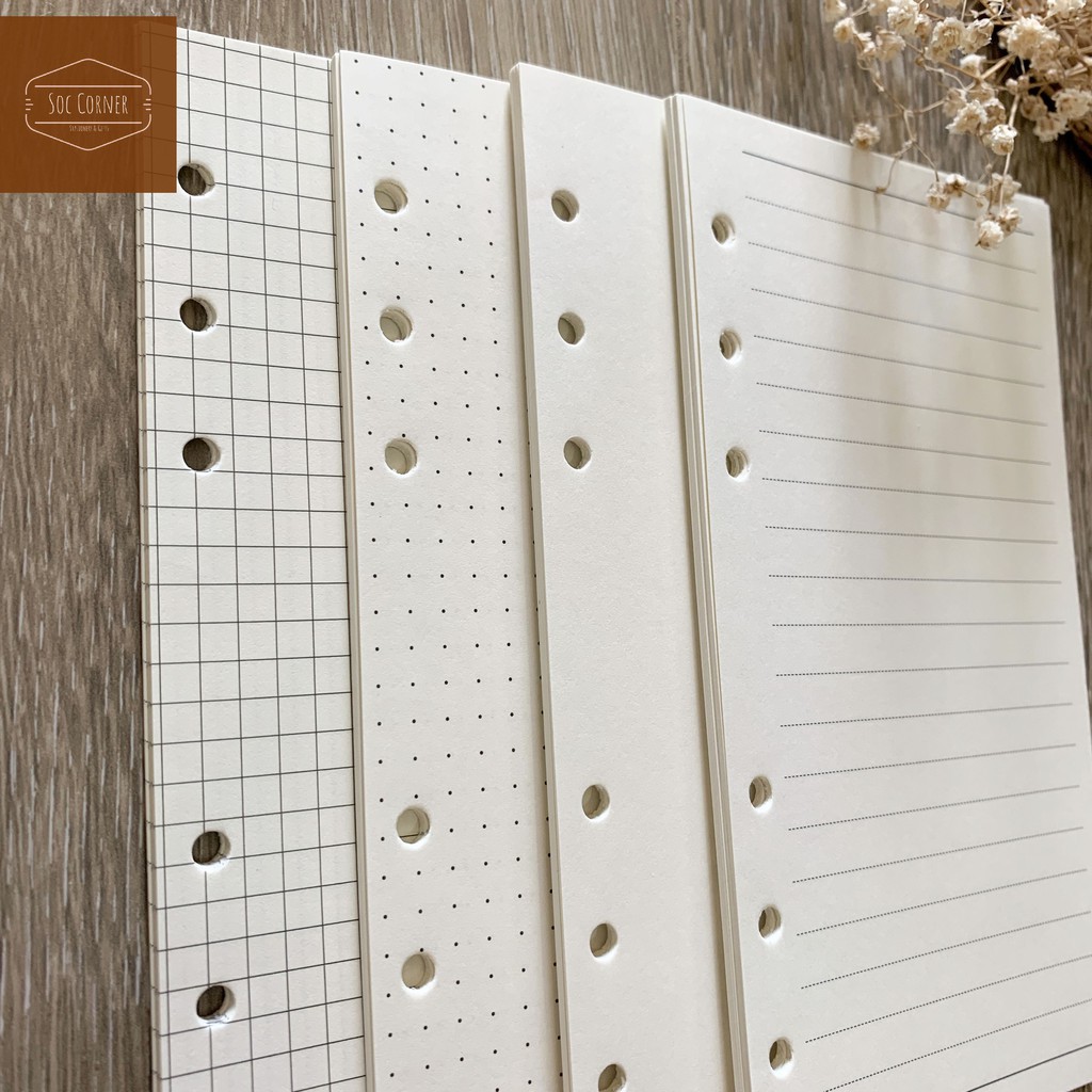 [HCM]Ruột sổ refill cho sổ còng Planner 6 lỗ A5/A6 80 tờ