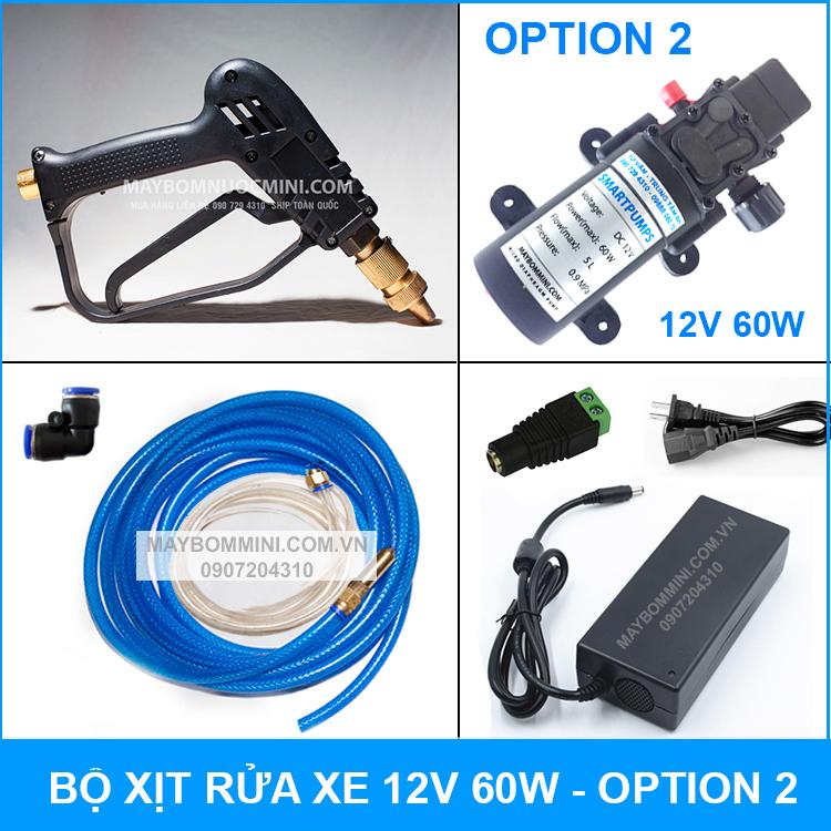 Máy rửa xe áp lực mini 12v 60w option 2