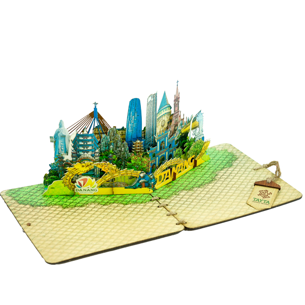 Thiệp 3D popup về ĐÀ NẴNG 17x18x12cm