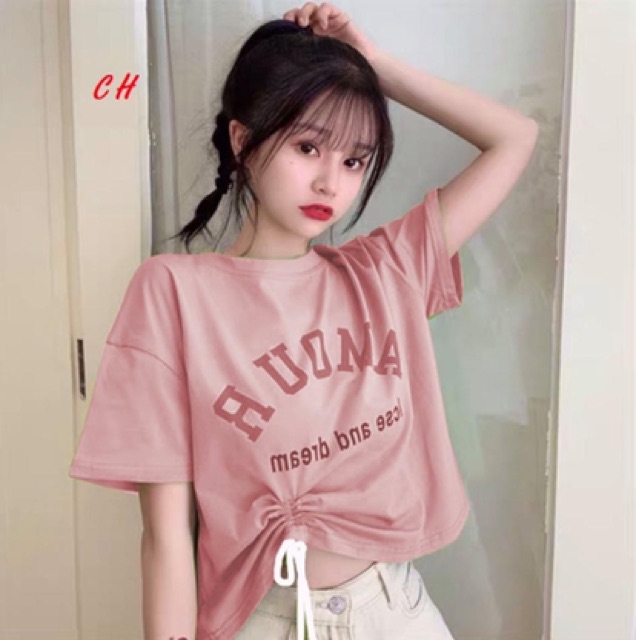 [HCM]Áo croptop rút eo AMOUR (Nhiều màu)