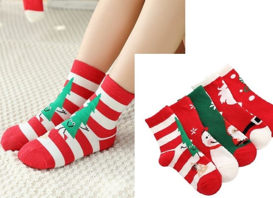 Set 5 đôi tất Noel cực đẹp cho bé trai bé gái