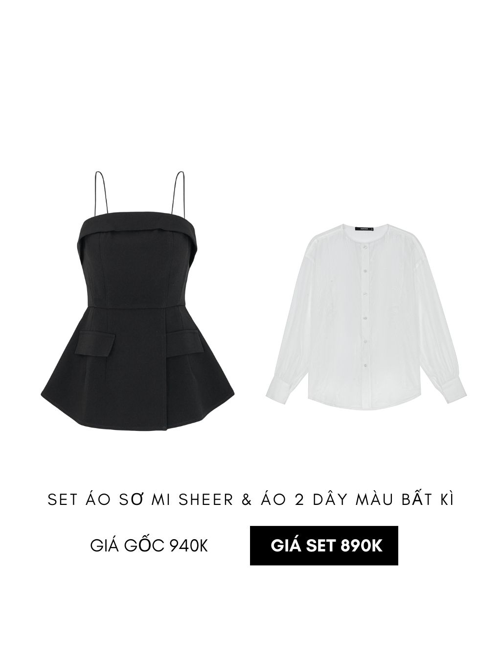 COCO SIN - Áo 2 Dây Phối Túi