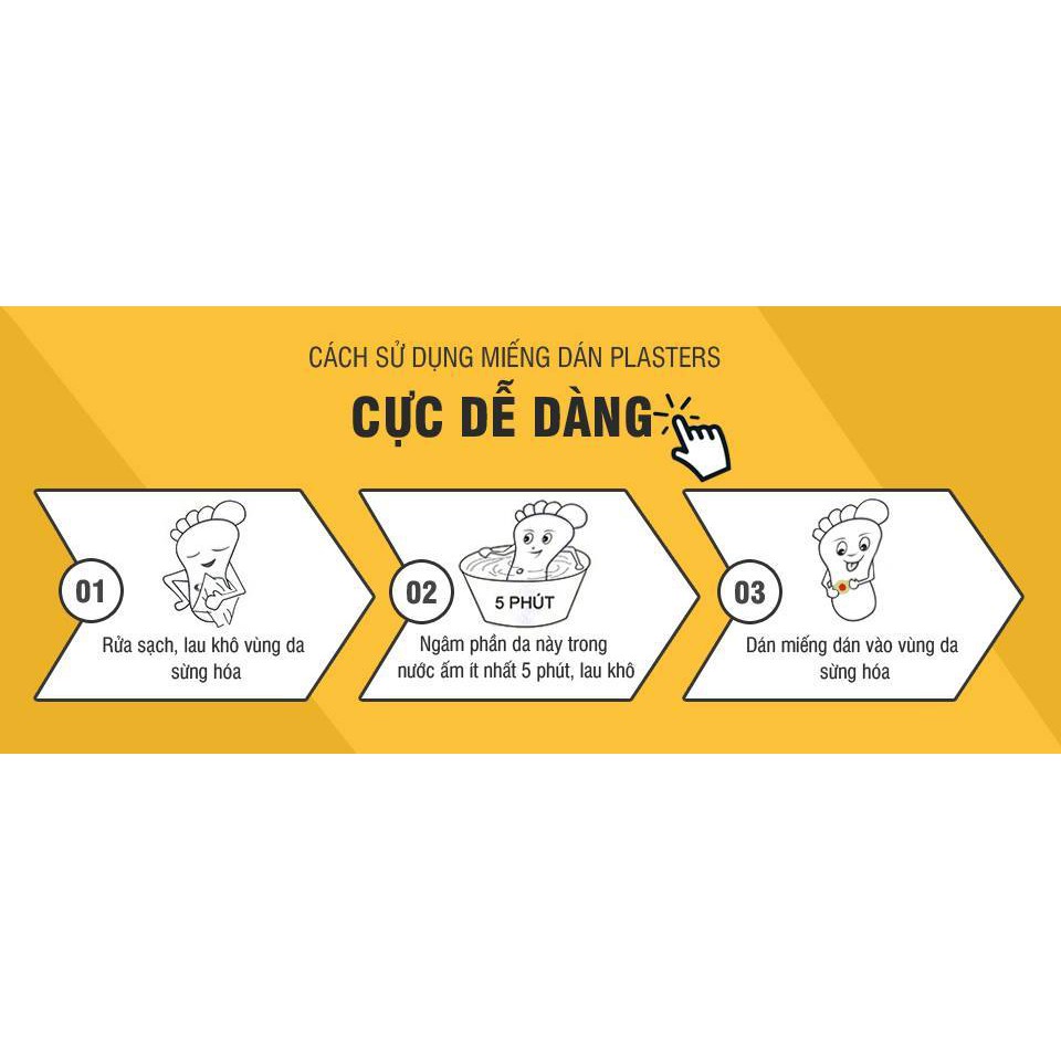 Miếng dán mụn cơm mụn cóc Plaster ( Hộp 5 túi* 4 miếng)