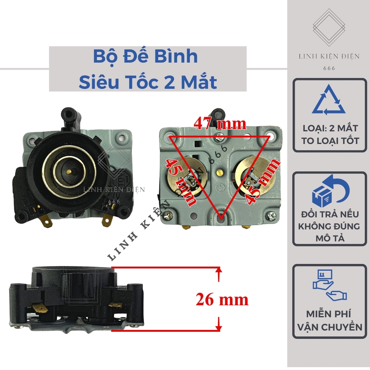 Đế Ấm Siêu Tốc Công Tắc Bình Siêu Tốc Chân Âm Đun Nước
