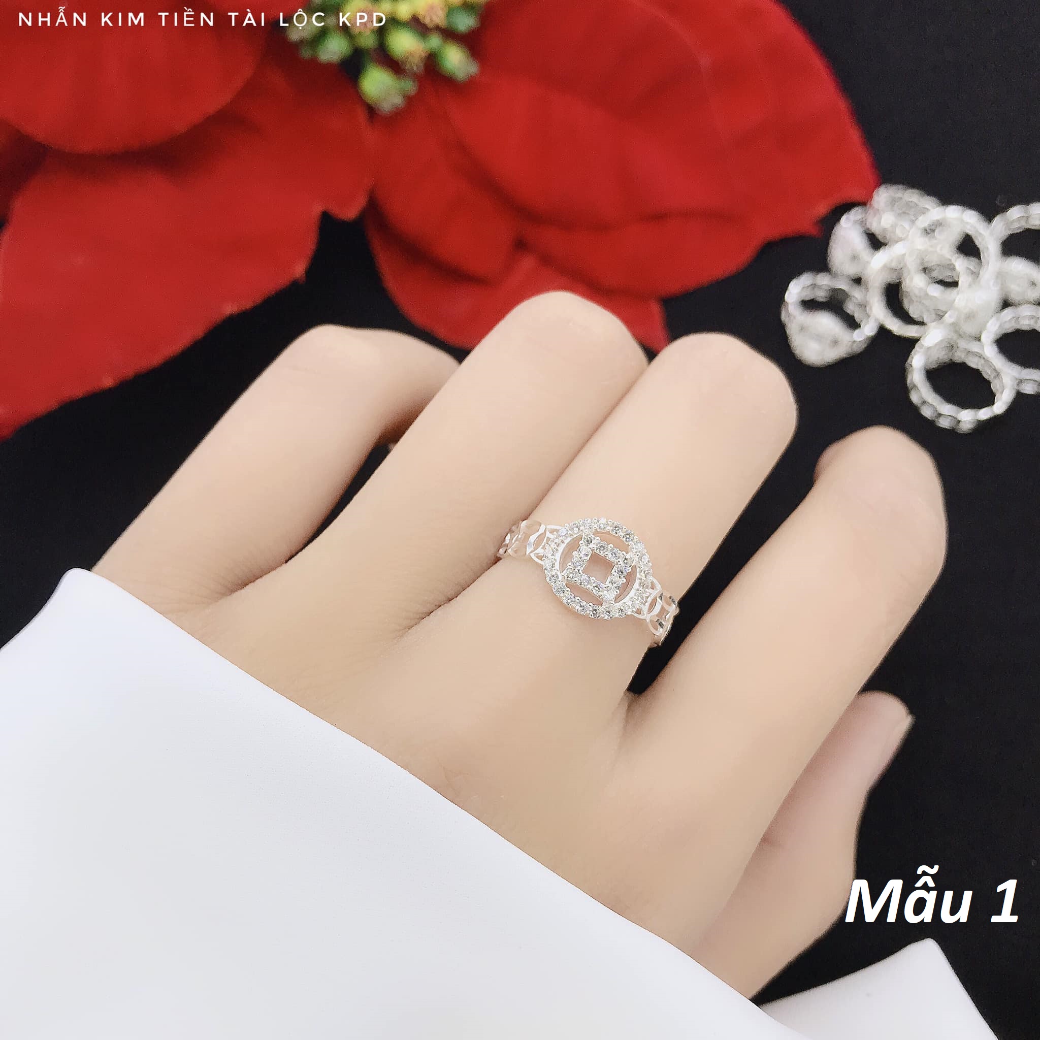 Nhẫn nữ bạc ta kim tiền các mẫu MS53d