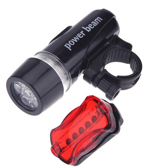 Đèn pin gắn xe đạp + Tặng kèm Đèn chiếu hậu 5 LED WJ-101 (Đen đỏ)