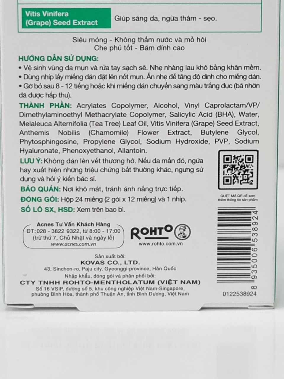 Hộp 24 Miếng Dán Mụn Acnes Clear Patch
