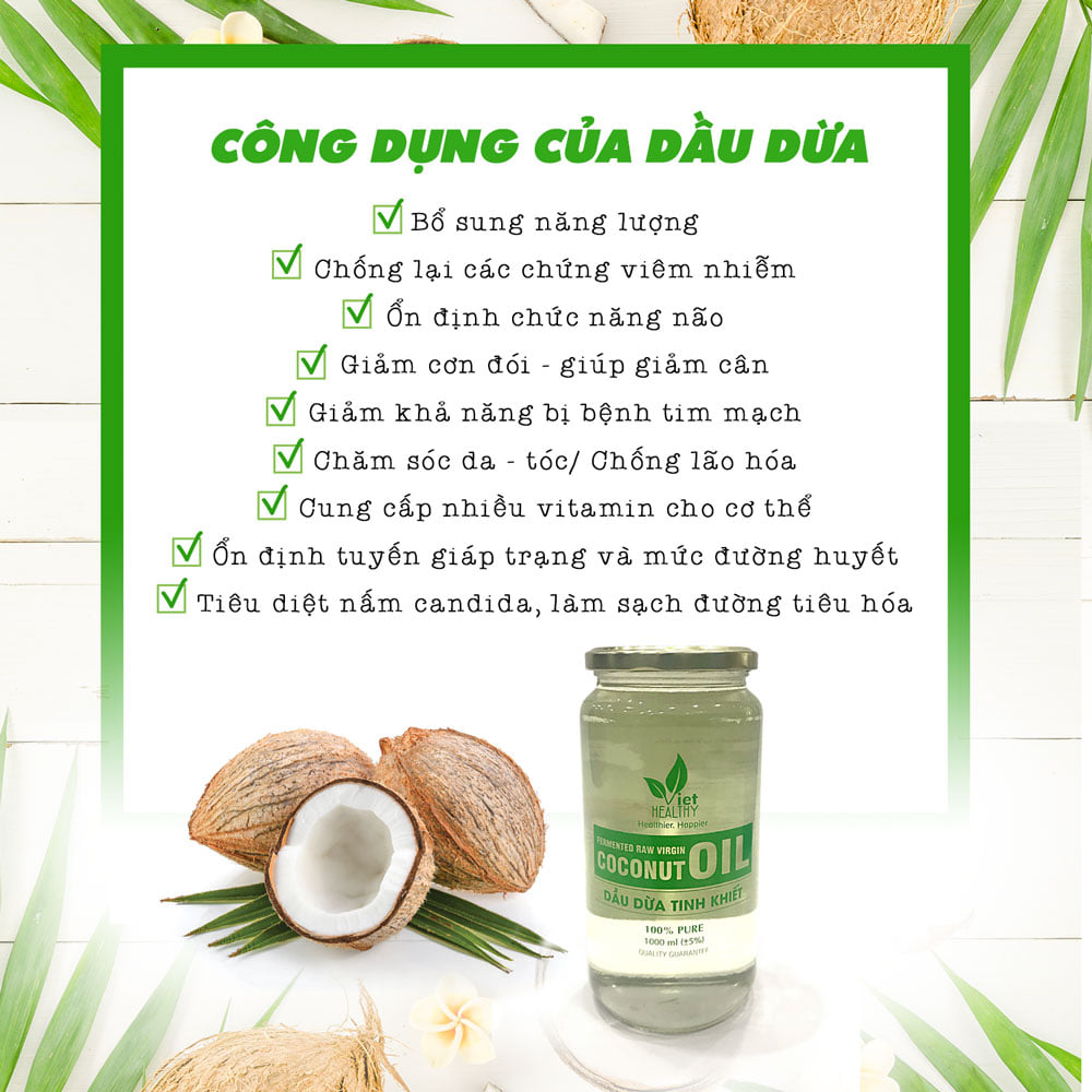 Dầu dừa túi nguyên chất lên men tươi lạnh 1 lít