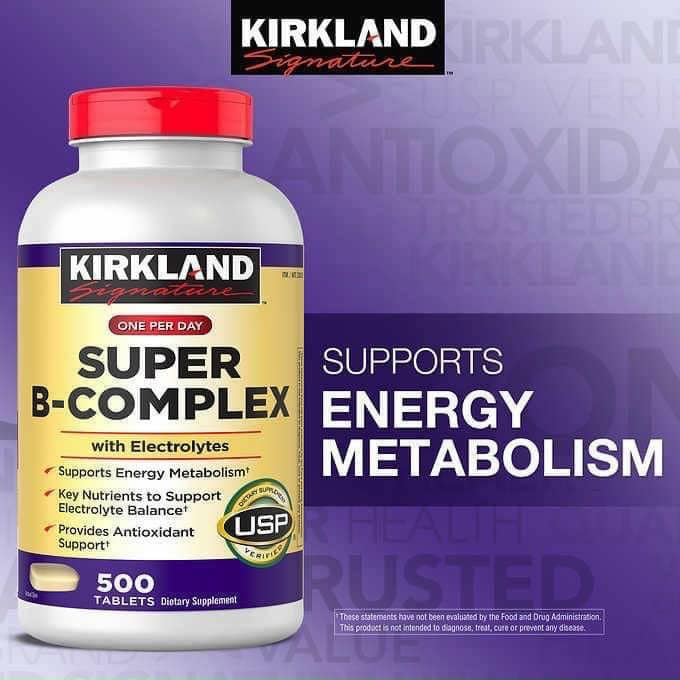 Viên uống Vitamin B tổng hợp Kirkland Super B-Complex 500 viên của Mỹ