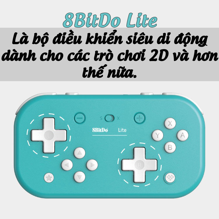 Tay cầm chơi game bluetooth 8Bitdo Lite - Dùng cho Nintendo Switch Windows MacOS Điện thoại