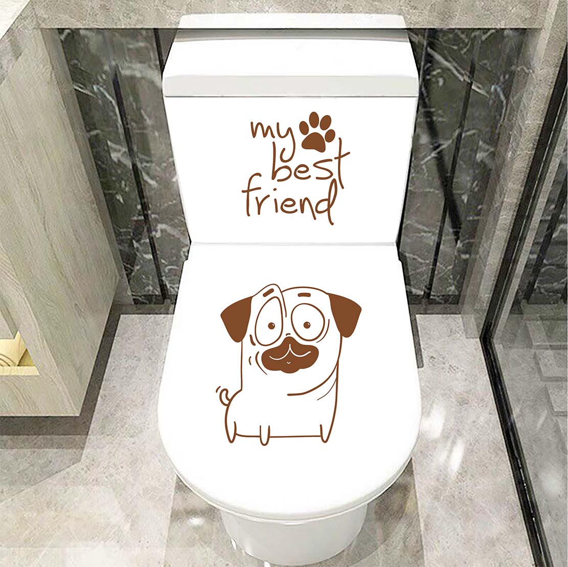 Decal dán toilet chó stupid - trang trí nhà cửa - thuthaodecor