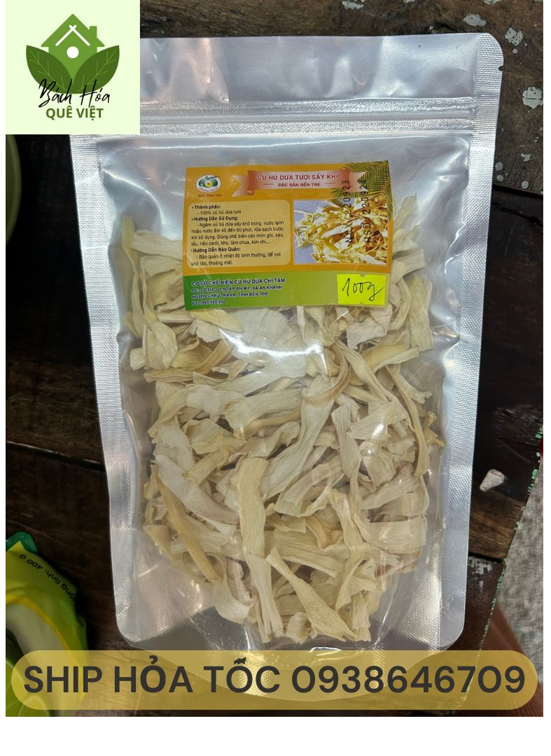 Củ Hủ Dừa Bến Tre Sấy Khô - Đặc Sản Gói 100g