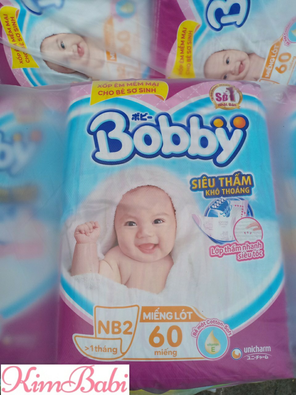 Miếng Lót Sơ Sinh Bobby NB2 60 miếng (Bé 4-8kg)