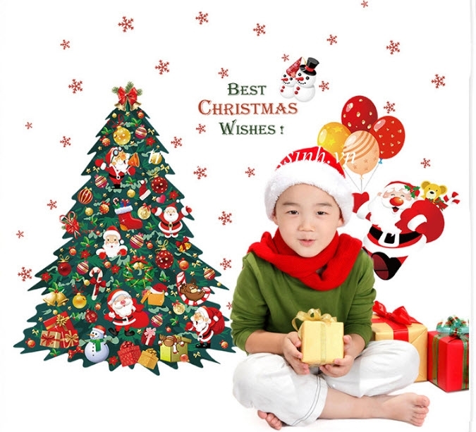 Decal dán tường Cây thông noel BINBIN PK453