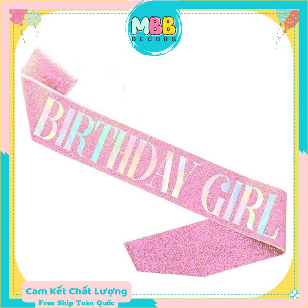 Dây đeo chéo sash sinh nhật, băng rôn chữ happy birthday dây ruy băng đeo chéo sinh nhật hoa hậu trang trí tiệc sinh nhật