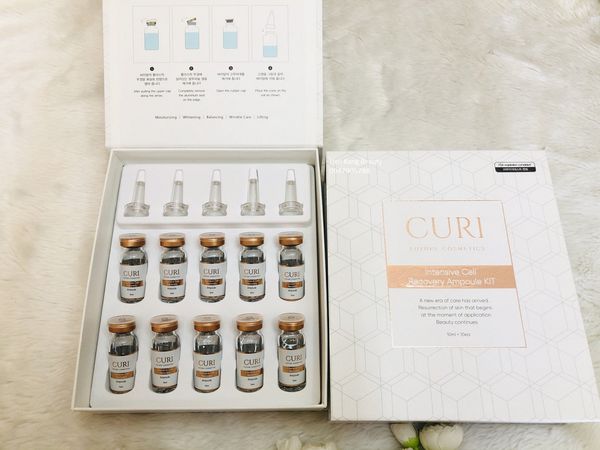 Tế bào gốc phục hồi da siêu căng bóng, trắng sáng, mờ thâm Curielab Future Cosmetics Ampoule Kit