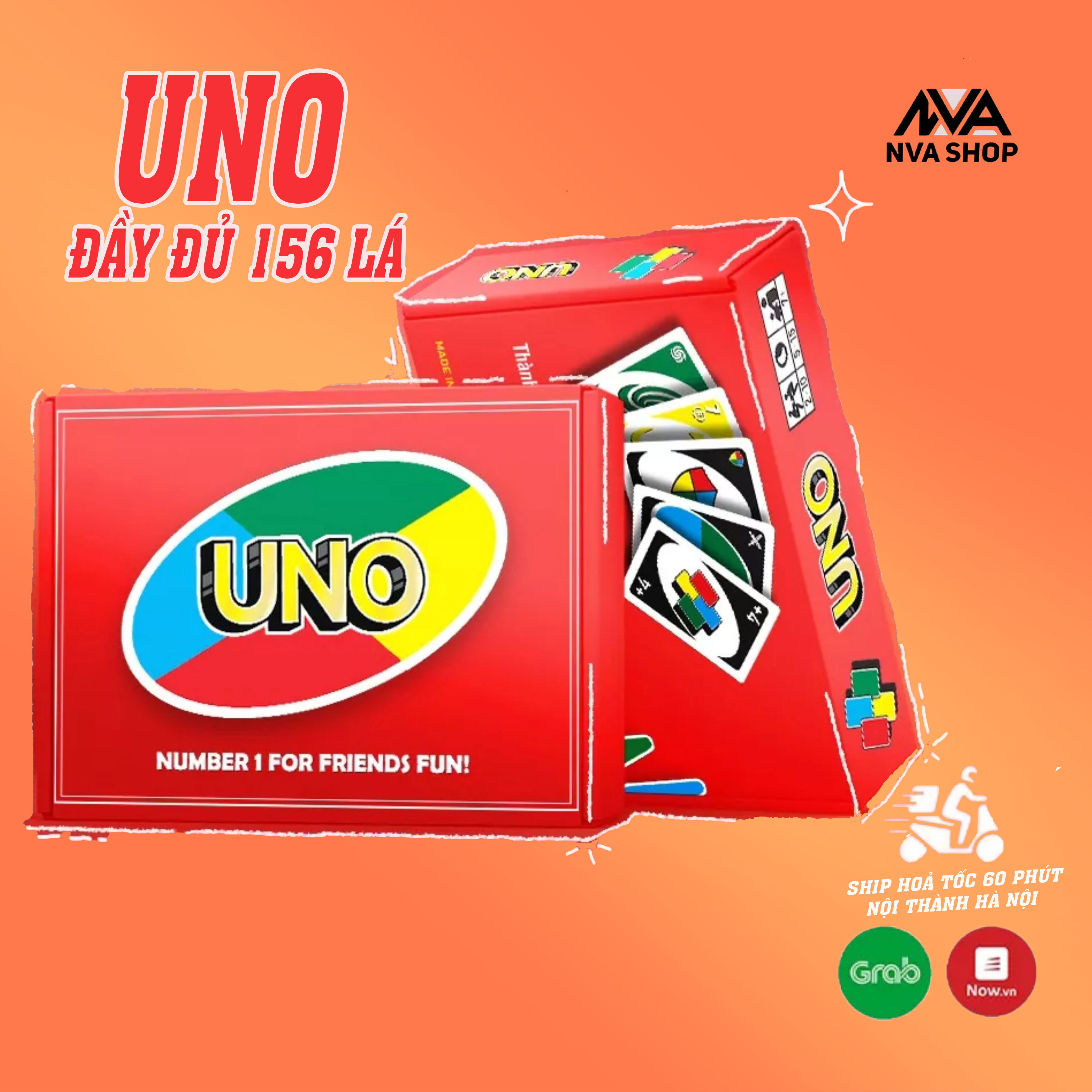 Bài uno + mở rộng 2 bản 156 lá đầy đủ nhất - hộp đỏ