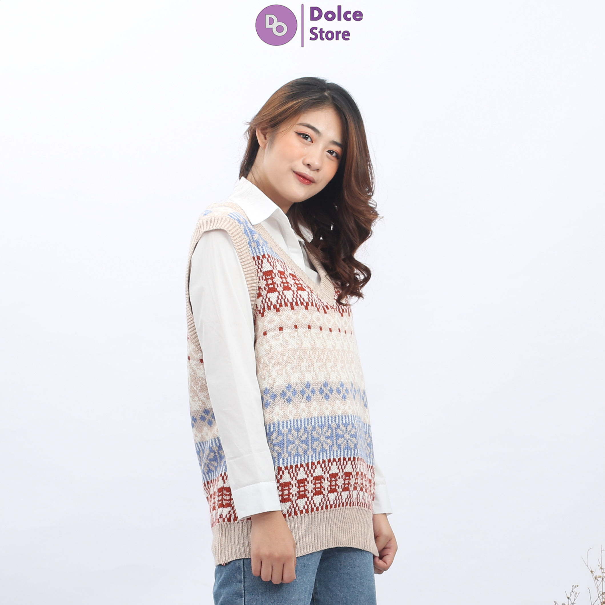 Áo gile len thổ cẩm siêu yêu Dolce