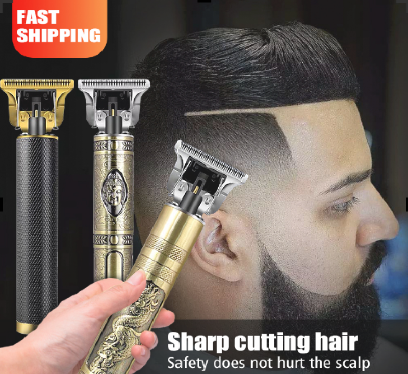 Tông đơ cắt tóc cạo râu có đầu cắm USB chuyên nghiệp cho nam Động cơ tốc độ cao Lưỡi dao độ cứng cao Salon tóc chuyên dùng Tông đơ thân màu vàng máy cạo râu nam kéo cắt tóc nhập khẩu