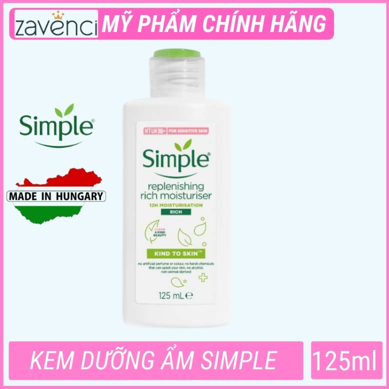 Kem dưỡng ẩm da mặt phù hợp mọi lọai da Simple kind to skin Replenishing Rich Moisturiser (125ml) giá rẻ