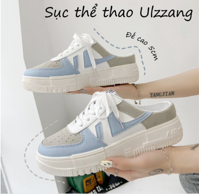 HOÀN TIỀN 15% - Giày sục bata đế bằng / Giày sục thể thao nữ thời trang / Giày dẫm gót / Sục bata đạp gót đế bánh mì 5cm mã 1860