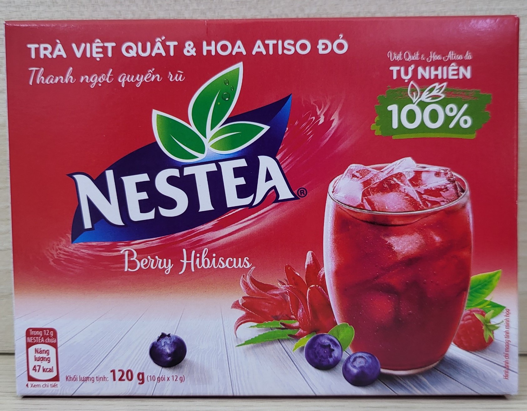[Hộp 120g – VIỆT QUẤT & HOA ATISO ĐỎ] TRÀ HÒA TAN [VN] NESTEA Berry Hibiscus Flavor Tea