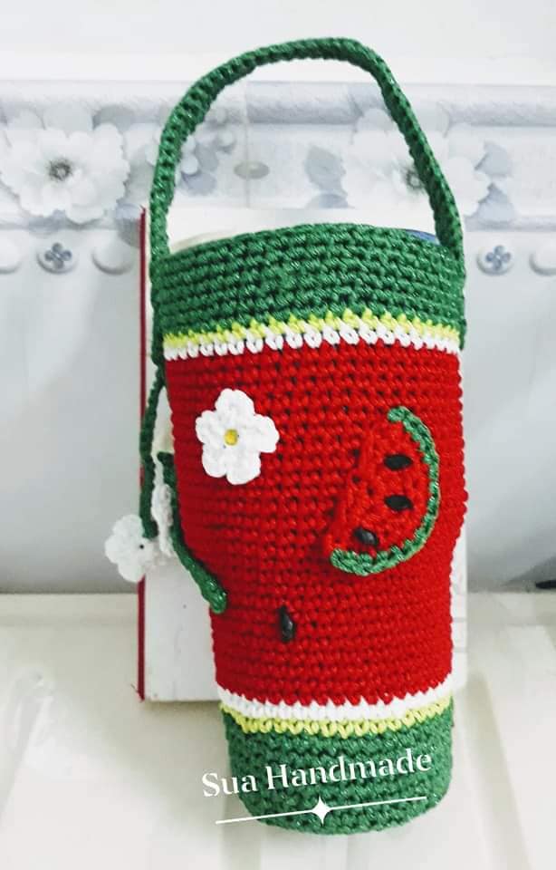 Túi đựng ly giữ nhiệt handmade hình hấu (không bao gồm ly)