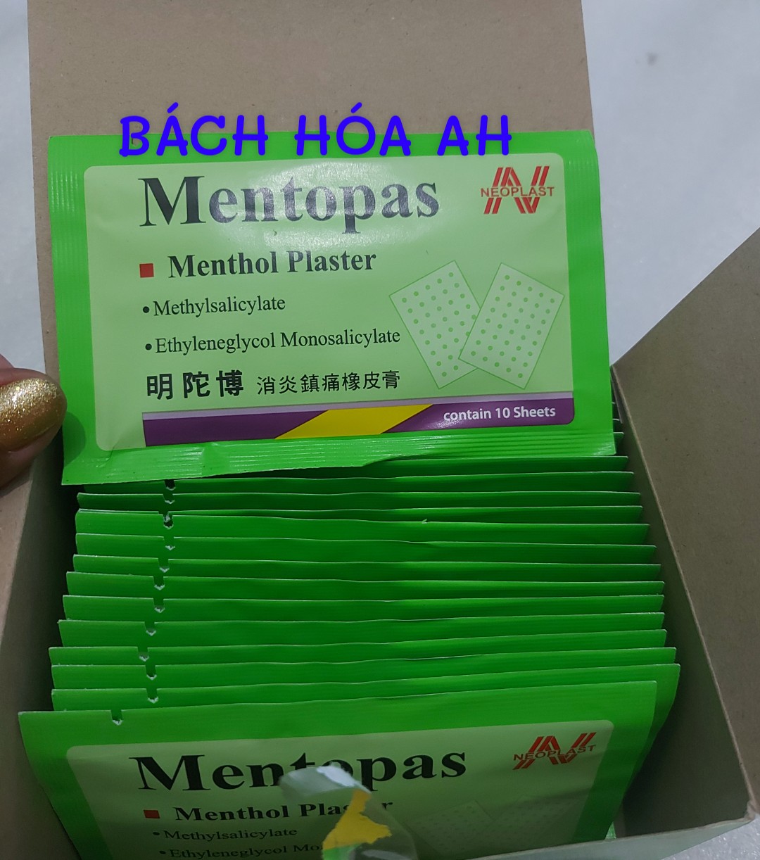 Miếng dán Mentopas 1 gói 10 miếng