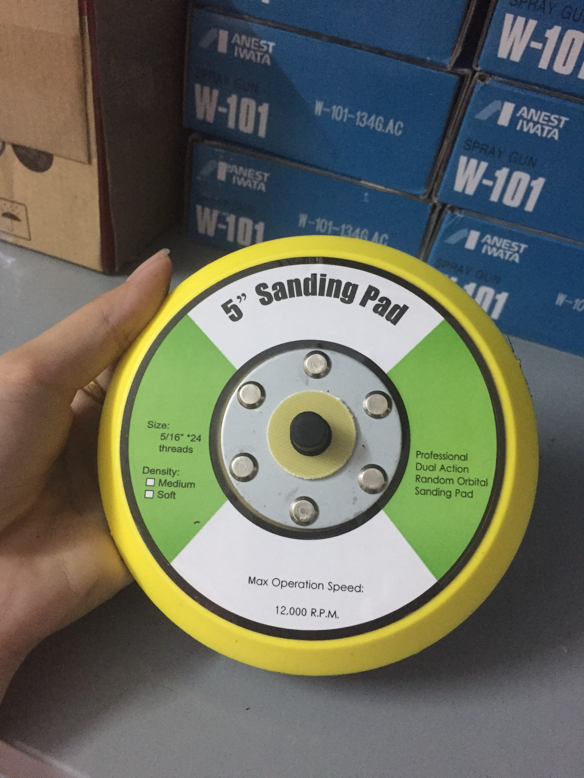 Đế Máy Chà Nhám Sử Dụng Bằng Hơi ♥️ [ GIÁ RẺ ] ♥️ Đế Gai, Đế Trơn Tròn 2 Inch, 3 Inch, 4 Inch, 5 Inch, 6 Inch