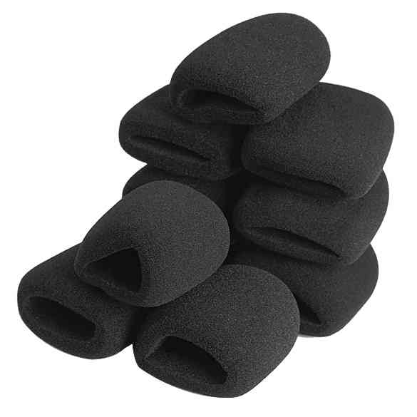10Pcs Black Microphone Grill Foam Cover Audio Mic Shield Sponge Cap Holder