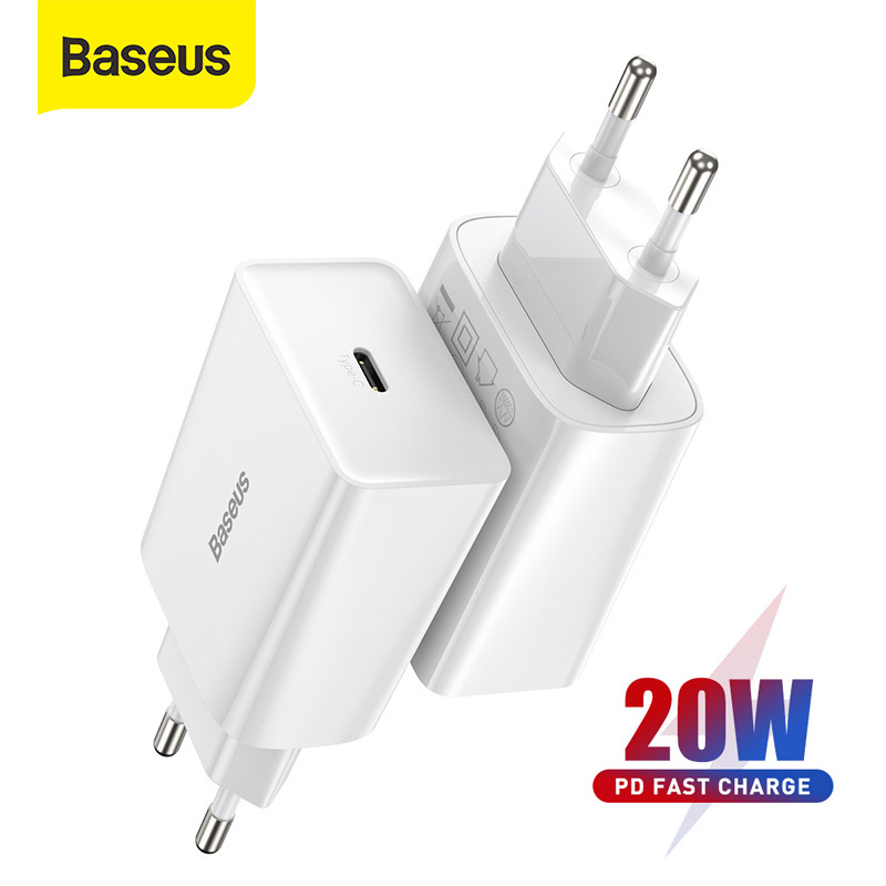 Baseus 20W Mini USB C Charger Type C PD Fast Charging Portable Phone Charger For iPhone 12 Pro Max 11 Mini 8 Plus Samsung Phone
