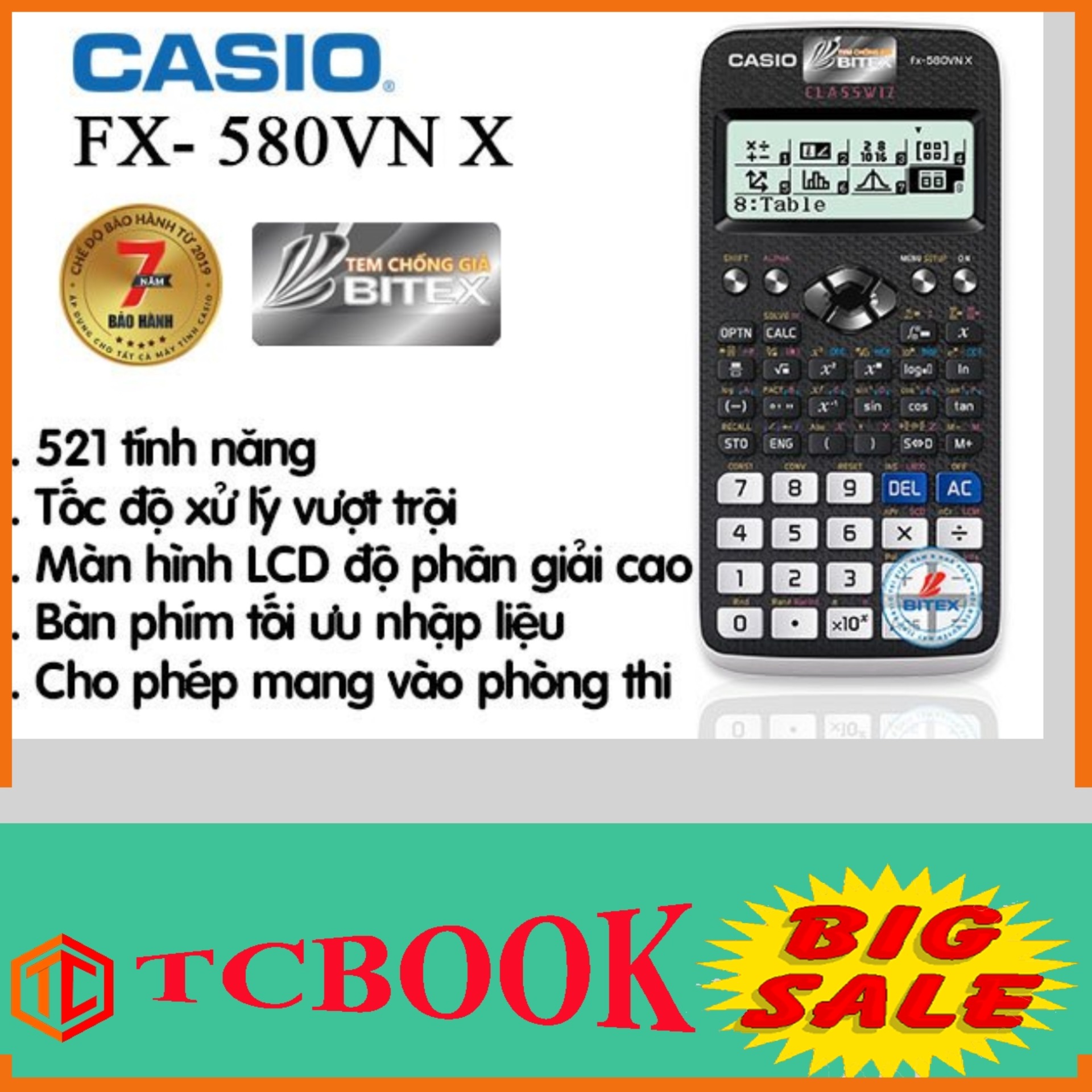 Máy tính Casio FX-580 VNX trắng bảo hành 7 năm