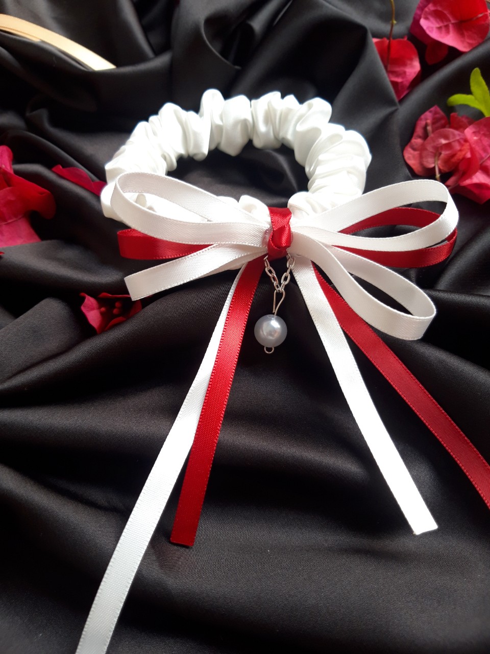 Cột tóc scrunchies Nơ cao cấp (Hình thật).