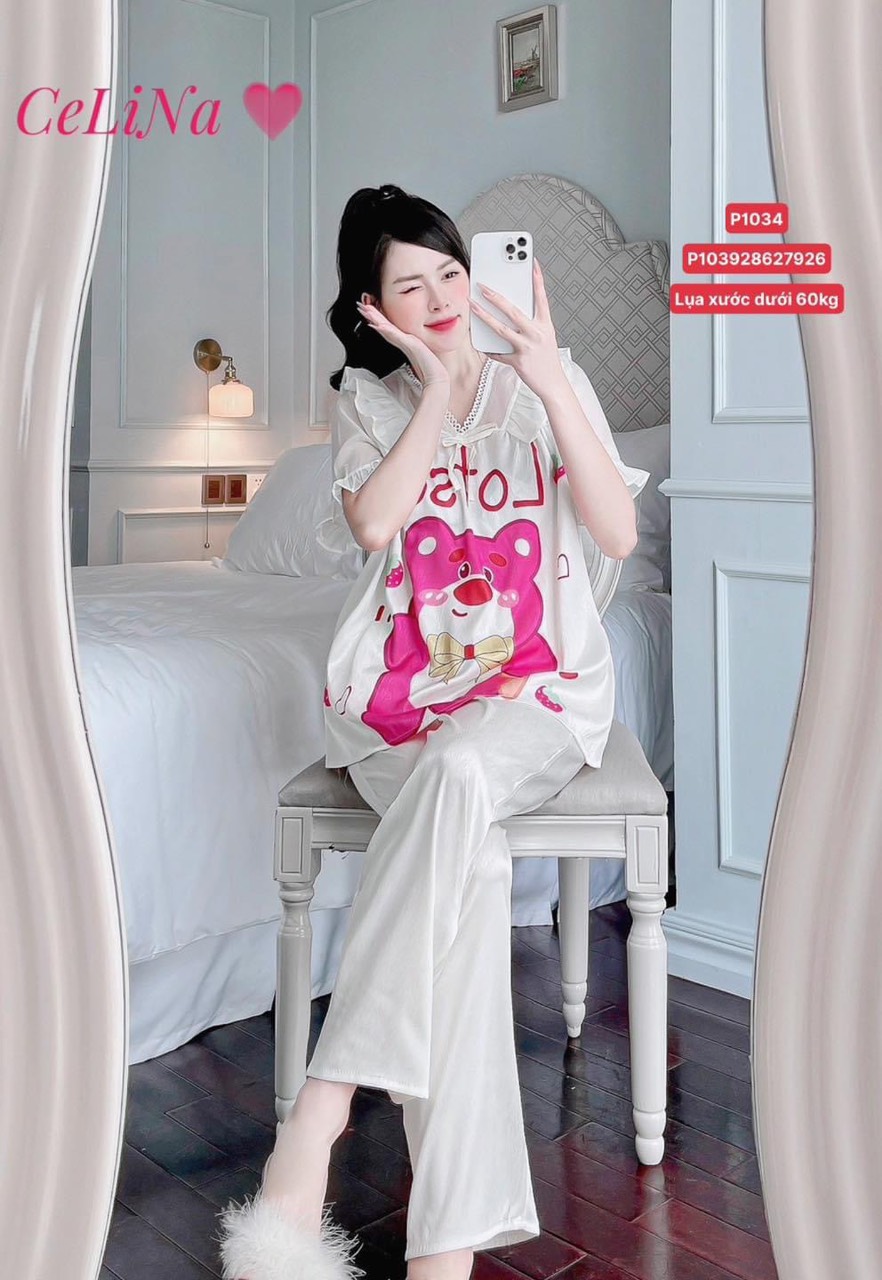 Set Lụa Xước phối Voan Tơ Tay Cộc